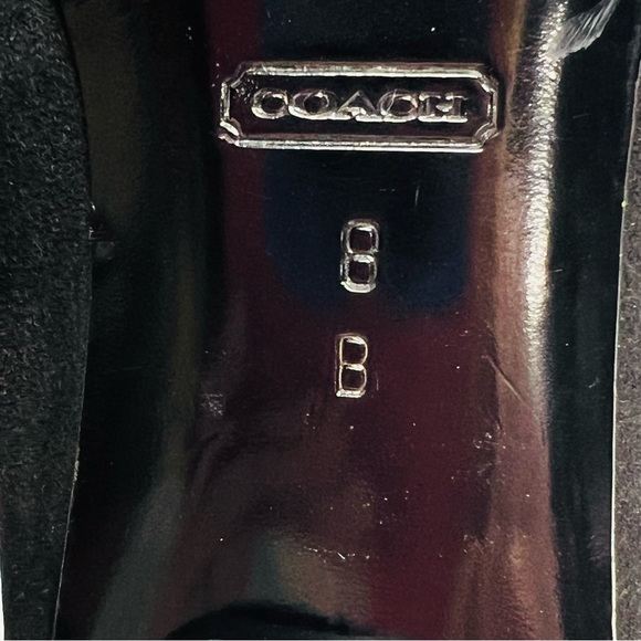 Coach Black Suede Flats ELISSA Shoes Size 8B - Picture 9 of 14